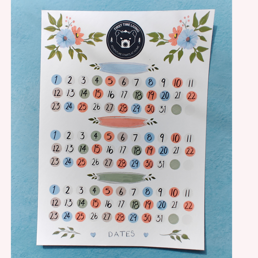 Circle Date Sticker Sheet